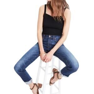 Madewell The Slim Boyjean Jeans Raw Hem Creston Wash Women 30